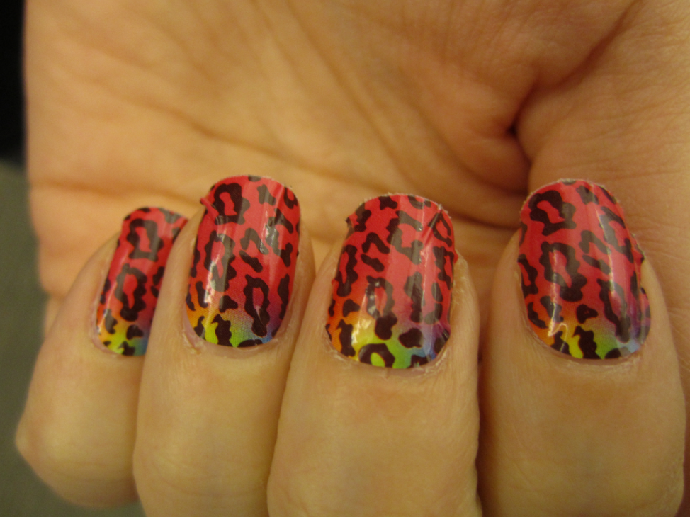 rihanna tiger print nails. The nails lasted for over a